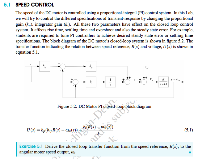 Solved 5.1 SPEED CONTROL The Speed Of The DC Motor Is | Chegg.com