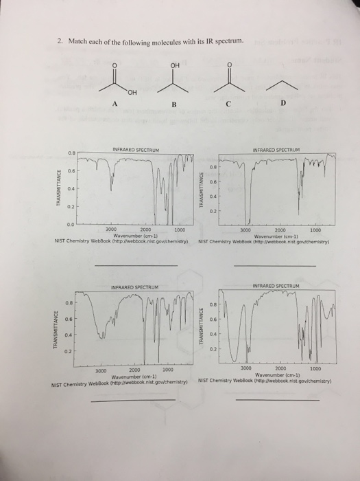 Solved Match each of the following molecules with its IR | Chegg.com