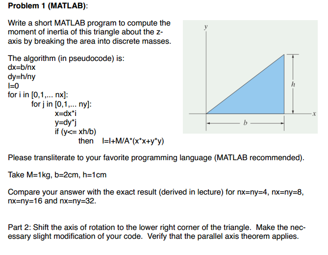 Write a short MATLAB program to compute the moment of | Chegg.com