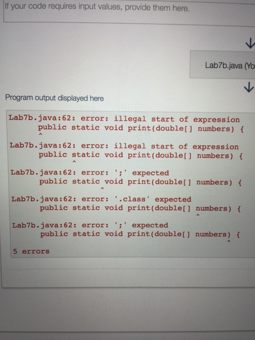 Solved This is my java program. I keep getting errors when I | Chegg.com