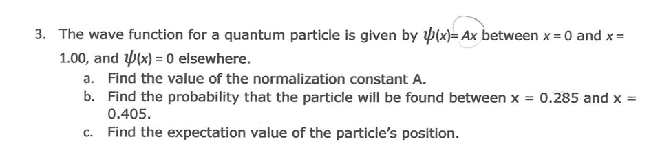 Solved The wave function for a quantum particle is given by | Chegg.com