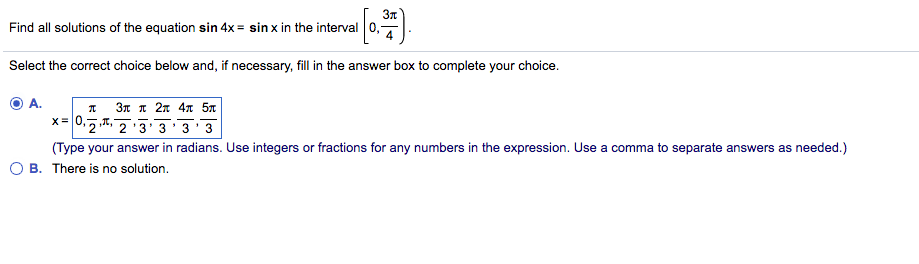 Solved Find all solutions of the equation sin 4x- sin x in | Chegg.com