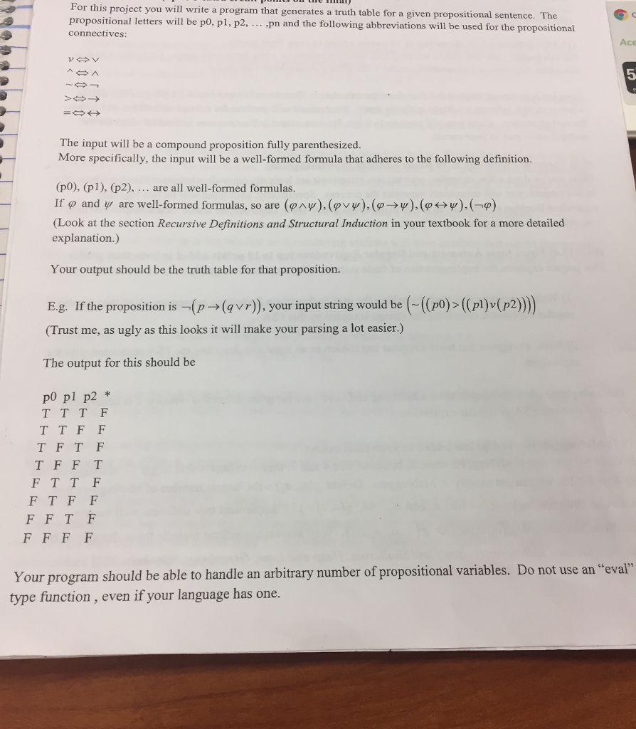 Solved For this project you will write a program that | Chegg.com