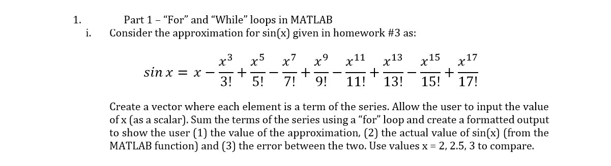 Solved Consider the approximation for sin(x) given in | Chegg.com