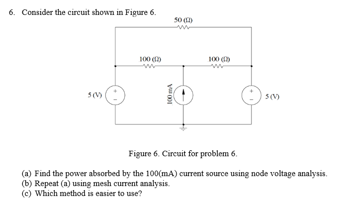 Solved Consider the circuit shown in Figure 6. Find the | Chegg.com