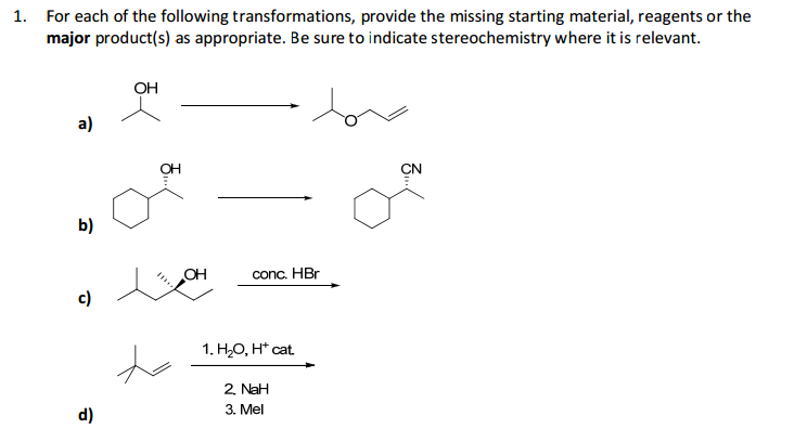 Solved For each of the following transformations, provide | Chegg.com