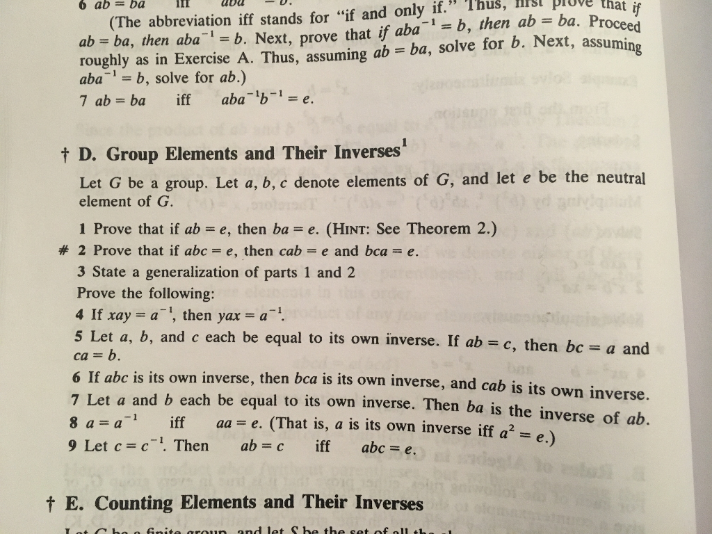 Solved Let G Be A Group. Let A, B, C Denote Elements Of G, | Chegg.com