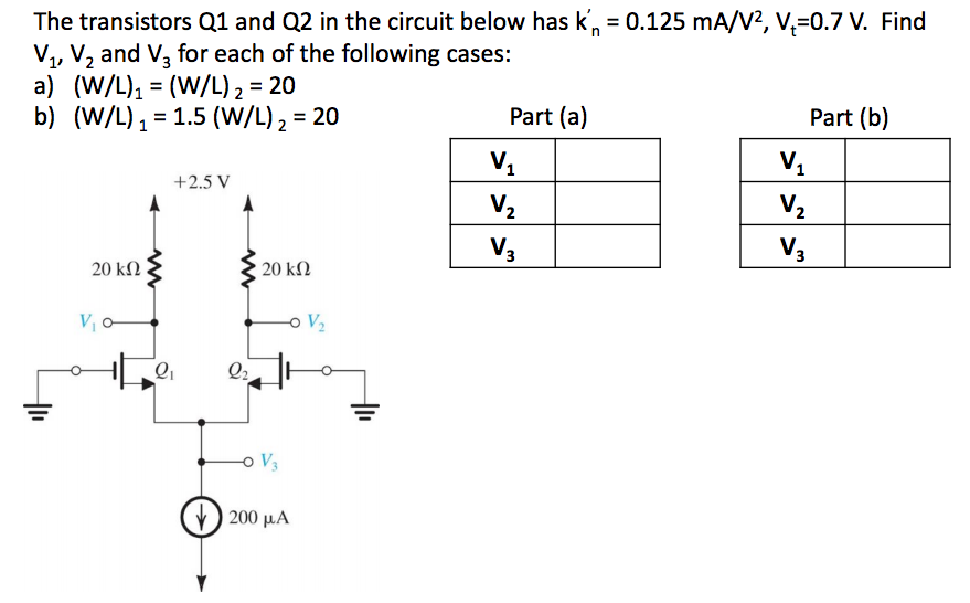 Solved The transistors Q1 and Q2 in the circuit below has