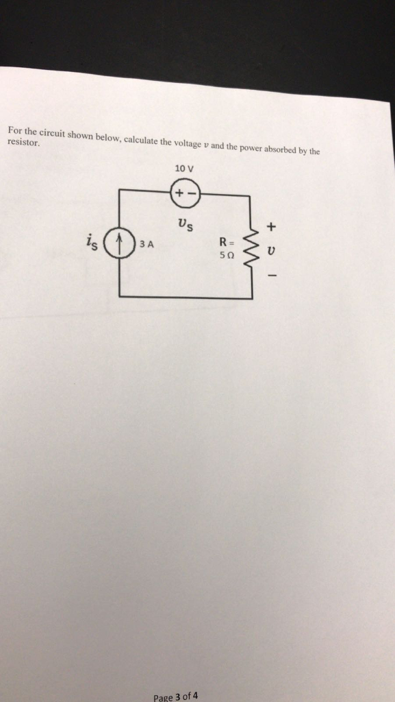 Solved For the circuit shown below, calculate the voltage v | Chegg.com