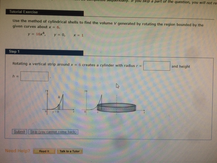 Solved Use the method of cylindrical shells to find the | Chegg.com