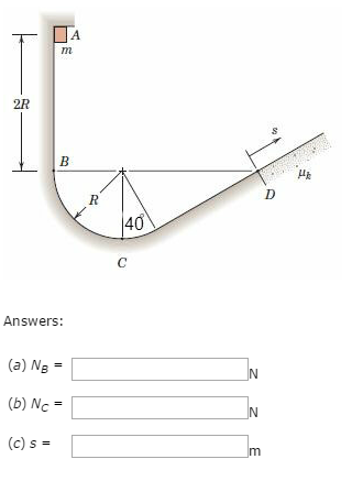 Solved The small slider of mass m = 0.73 kg is released from | Chegg.com