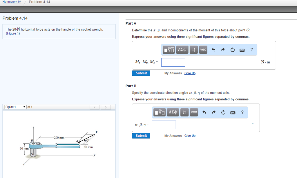 Solved The 28-N horizontal force acts on the handle of the | Chegg.com