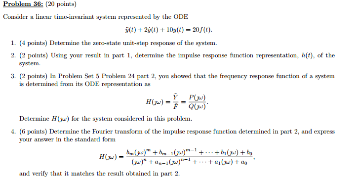 Solved Consider a linear time-invariant system represented | Chegg.com