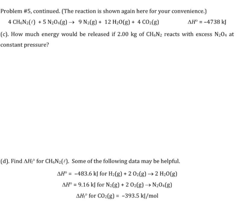 Solved Problem #5, continued. (The reaction is shown again | Chegg.com