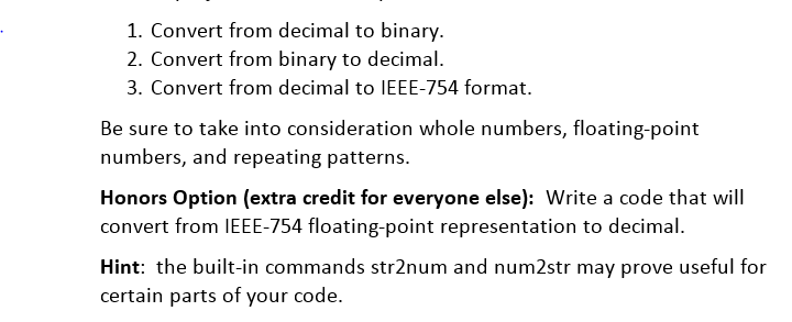 Solved 1. Convert from decimal to binary 2. Convert from | Chegg.com