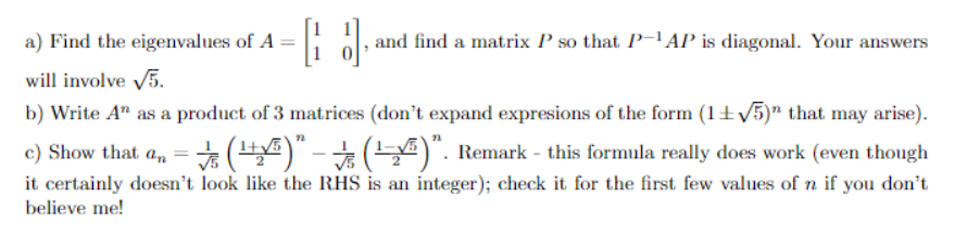 Solved 3. [6 points] This problem will apply diagonalization | Chegg.com