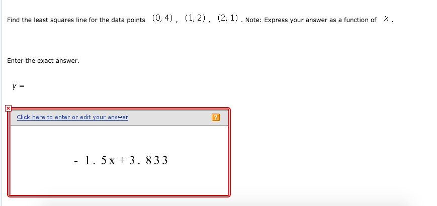 Solved Find the least squares line for the data points (0, | Chegg.com
