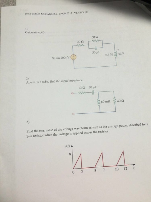 Solved Calculate v o t . At omega 377 rad s find the Chegg