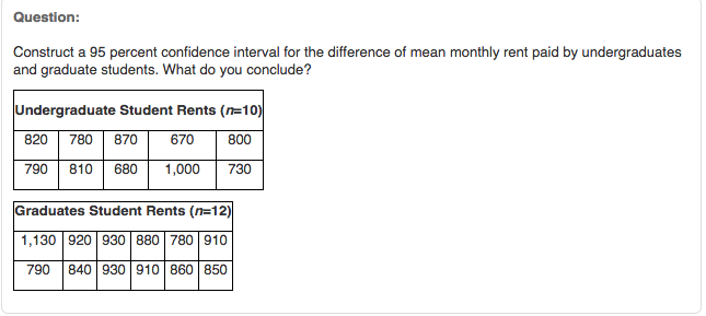 Solved Question: Construct a 95 percent confidence interval | Chegg.com
