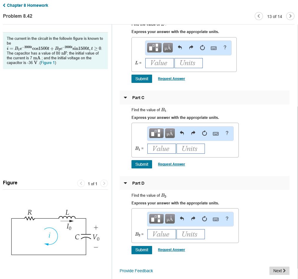 Solved The current in the circuit in the followin figure is | Chegg.com
