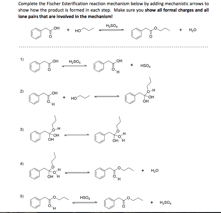Solved Complete the Fischer Esterification reaction