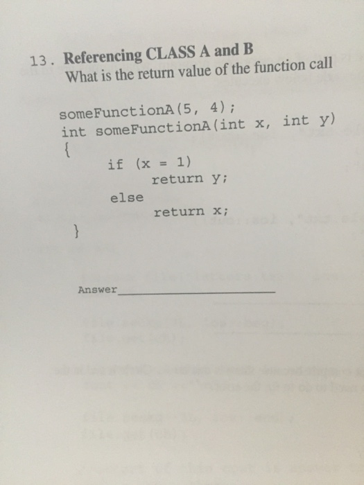 Solved Use for Questions referencing CLASS A and B: class A( | Chegg.com