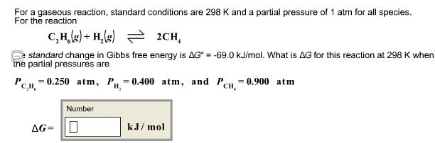 Solved For a gaseous reaction, standard conditions are 298 K | Chegg.com