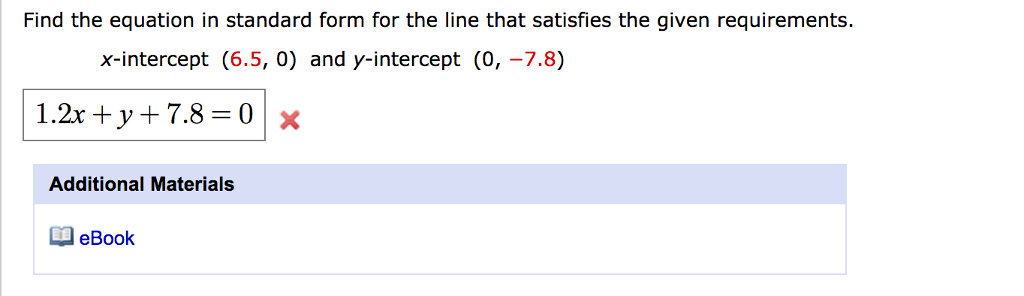 Solved Find the equation in standard form for the line that | Chegg.com