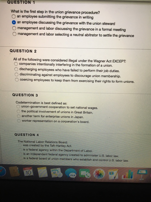 Solved What is the first step in the union grievance