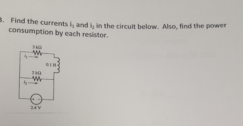 Solved Find the currents I1 and I2 in the circuit below. | Chegg.com