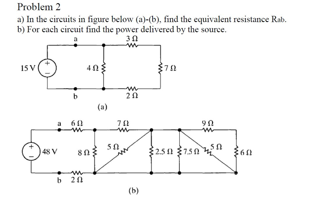 Solved In the circuits in figure below (a)-(b), find the | Chegg.com