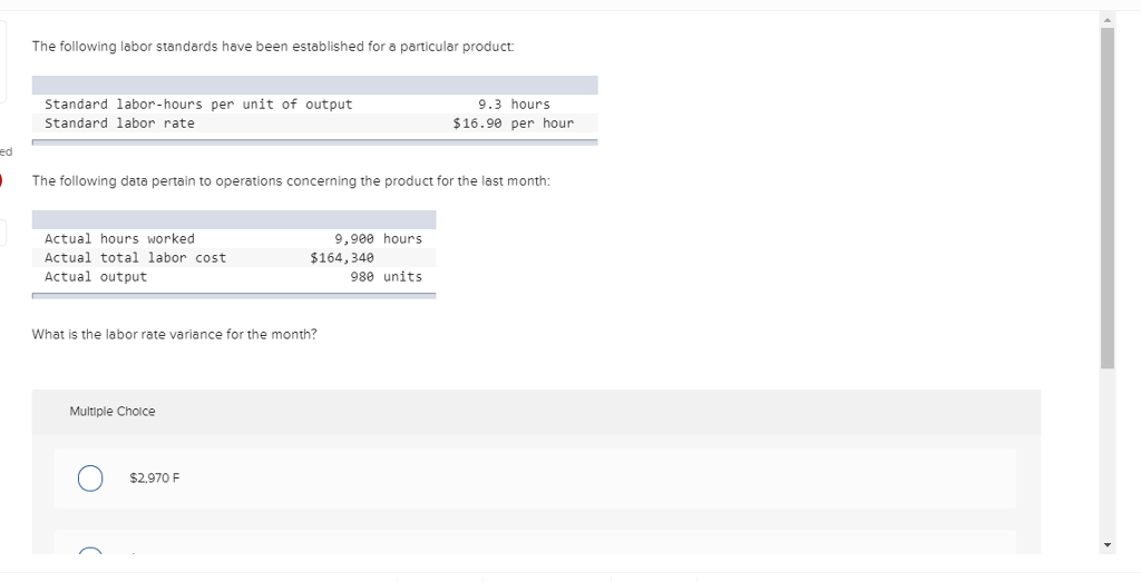 solved-the-following-labor-standards-have-been-established-chegg