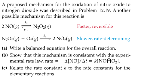 Solved A proposed mechanism for the oxidation of nitric | Chegg.com