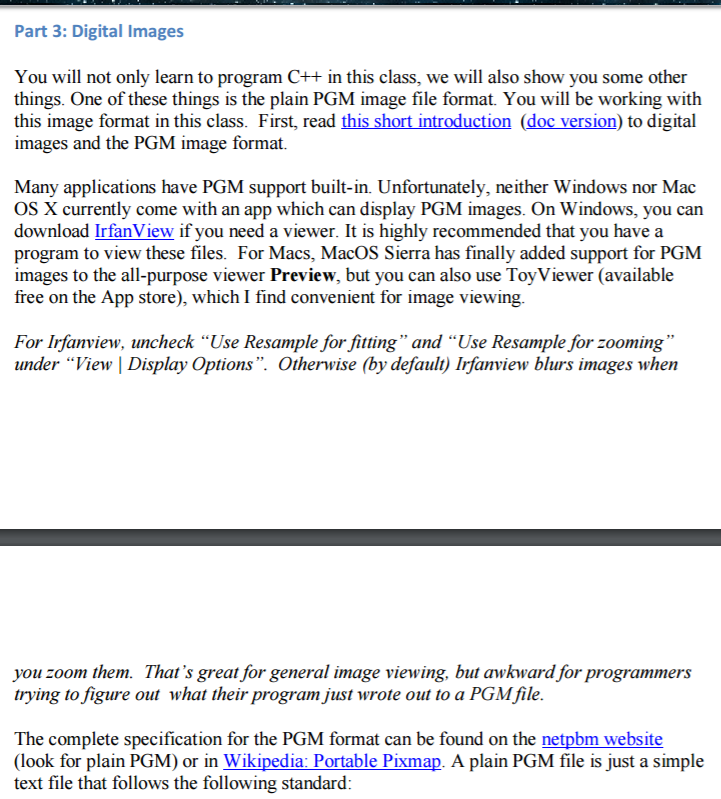 Solved Part 3: Digital Images You will not only learn to | Chegg.com