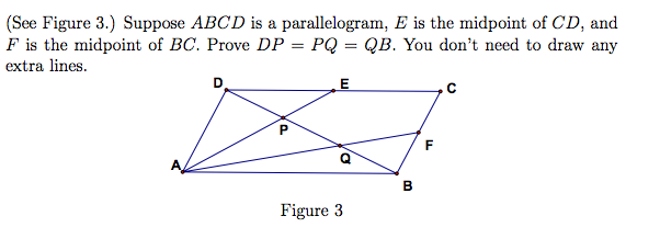 Solved Suppose ABCD is a parallelogram, E is the midpoint of | Chegg.com