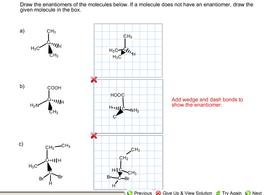 Solved Draw the enantiomers of the molecules below. If a
