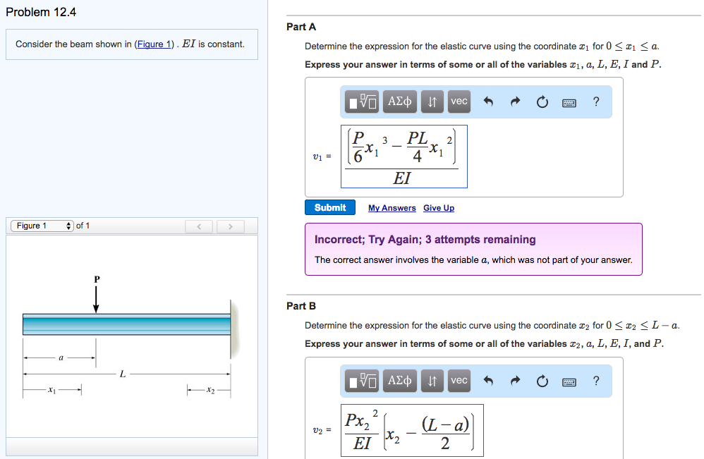 Solved Problem 12.4 Part A Consider the beam shown in | Chegg.com
