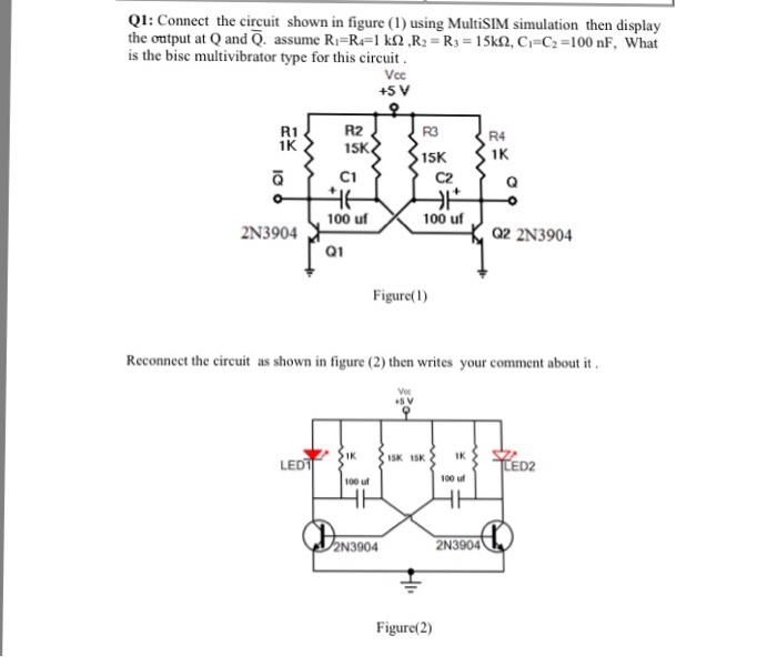 Solved Connect the circuit shown in figure (1) using | Chegg.com
