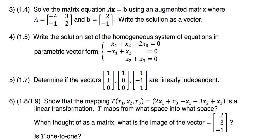 solve matrix vector equation matlab