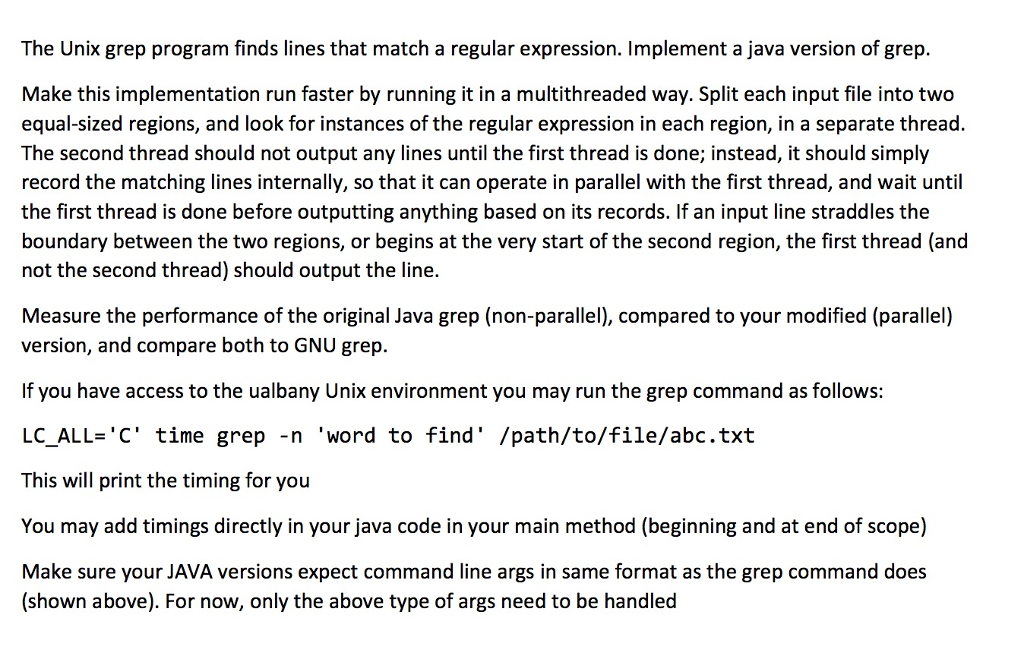 Solved The Unix Grep Program Finds Lines That Match A Chegg