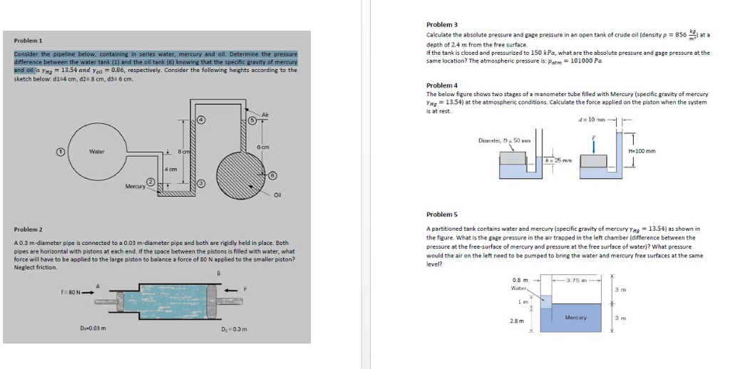 Solved Problem 3 Calculate the absolute pressure and gage