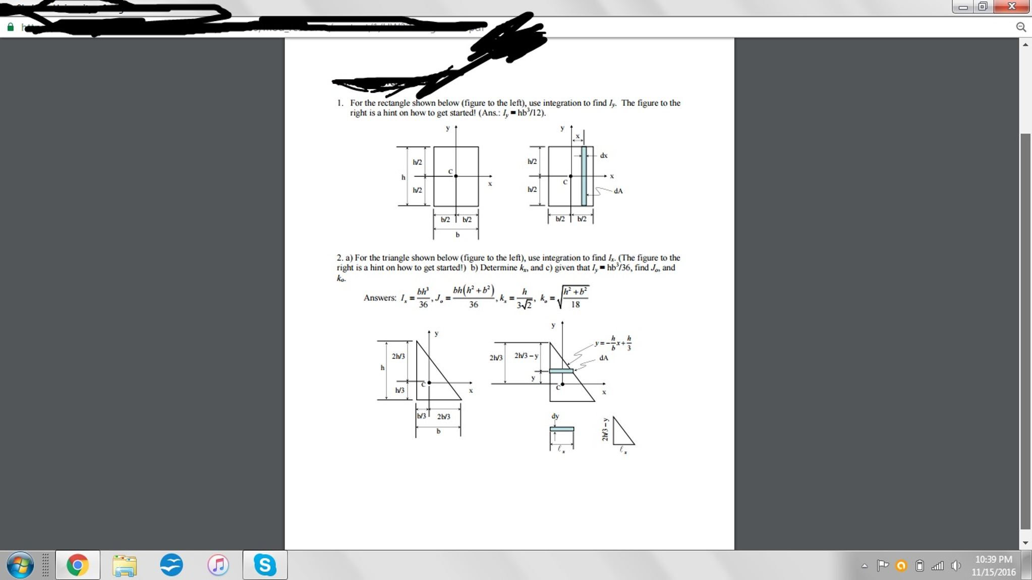 Solved ASAP please :) 1.) For the rectangle shown below | Chegg.com