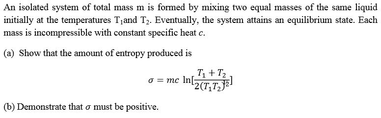Solved An isolated system of total mass m is formed by | Chegg.com