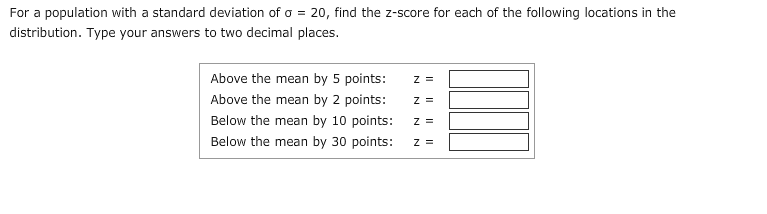Solved For a population with a standard deviation of σ = 20, | Chegg.com
