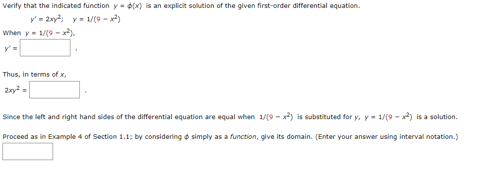 Solved Verify that the indicated function y = φ(x) is an | Chegg.com