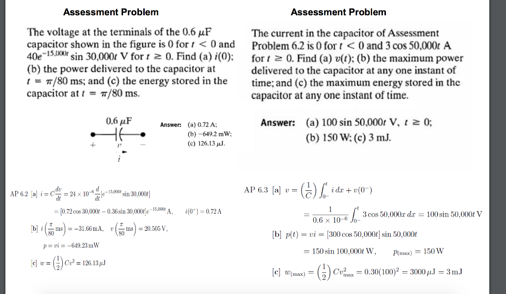 Solved Assessment Problem Assessment Problem The voltage at | Chegg.com