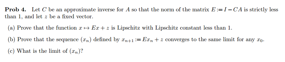 Solved Matlab, Iteration, Lipschitz and Limits | Chegg.com