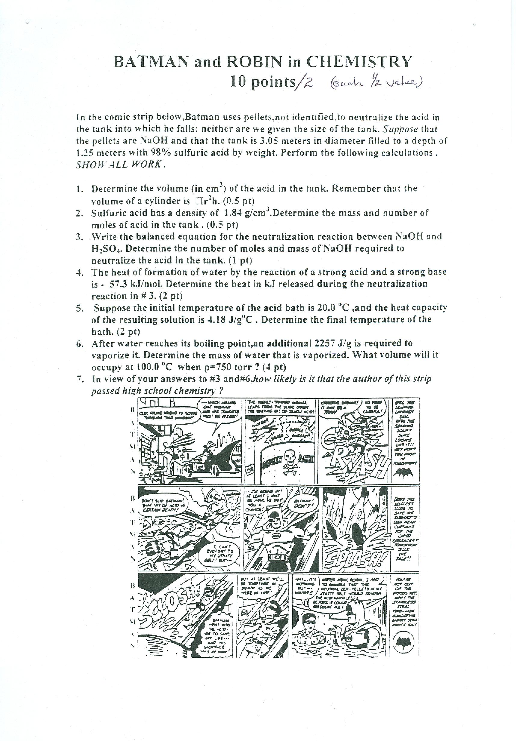 Solved BATMAN and ROBIN in CHEMISTRY 10 points each n the | Chegg.com