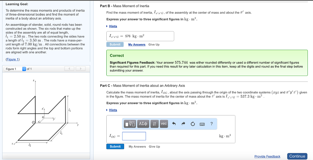 Solved To determine the mass moments and products of inertia | Chegg.com