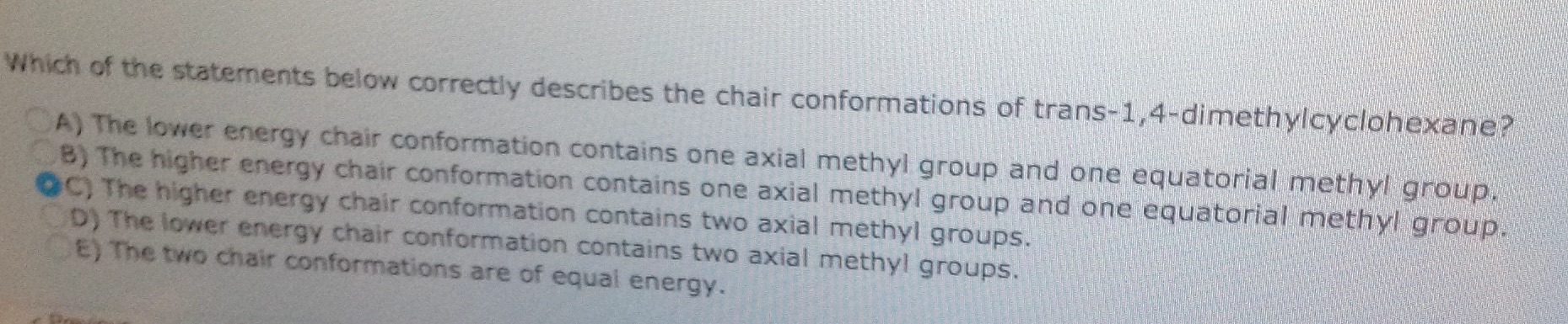 Solved Which Of The Statements Below Correctly Describes The | Chegg.com